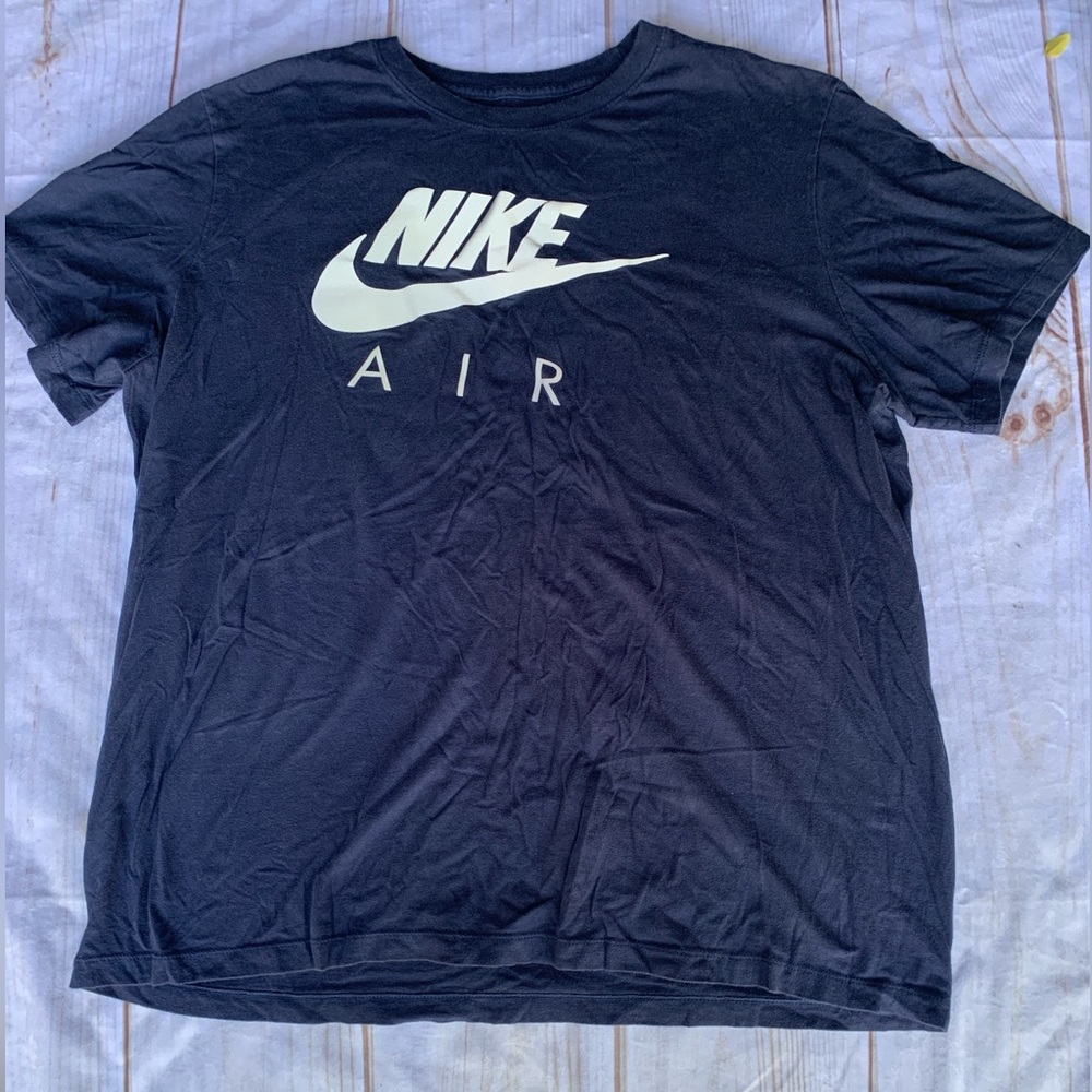 Nike Air Navy and White Logo Short Sleeve TShirt Size XL